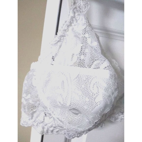 LITTLE LACY India Julia White Wire Free Lace Bra Bralette 38"/95 PVT Ltd NWT - Picture 5 of 12